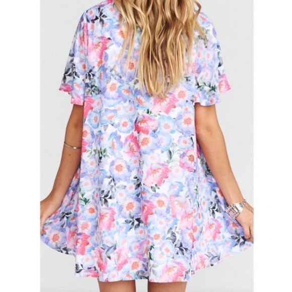 SHOW ME YOUR MUMU Kylie Purple Lightweight Floral Spring Easter Dress Large - Picture 11 of 12